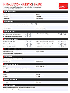 Installation Questionnaire