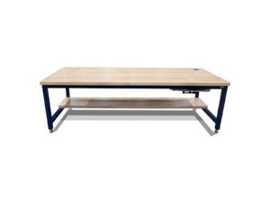 Front view of CoreBench workbench with lower shelf