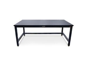 Perspective view of a 72-inch industrial ESD workbench for electronics assembly and equipment integration.