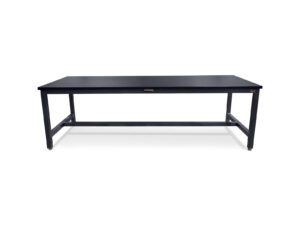 96-inch heavy-duty ESD workbench with adjustable levelers for electronics assembly and AV systems integration