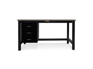 ESD electronics workbench with integrated three-drawer storage, grounding point, and heavy-duty steel frame.