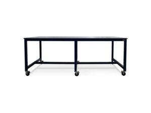 Front view of a 72-inch heavy-duty phenolic workbench with total-lock casters for composite manufacturing.