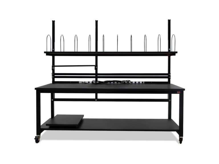 Mobile Packing Workbenches with Upper Shelf Storage