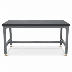 Lab workbench with epoxy top and anti-vibration levelers