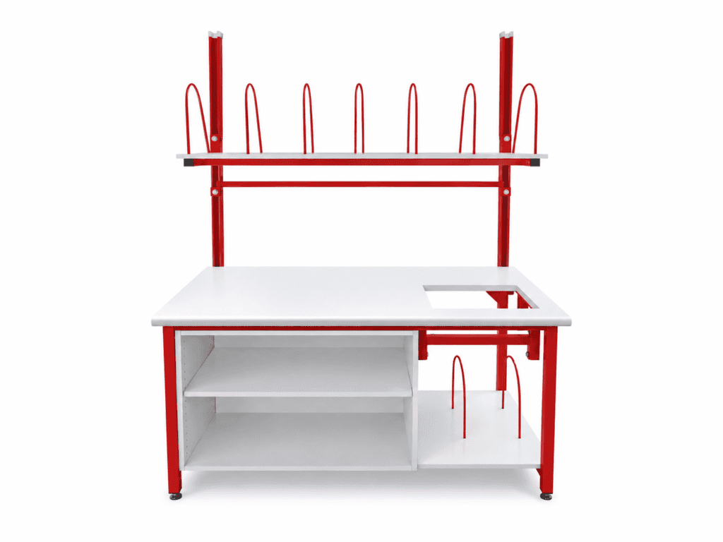 Shipping station workbench for e-commerce fulfillment